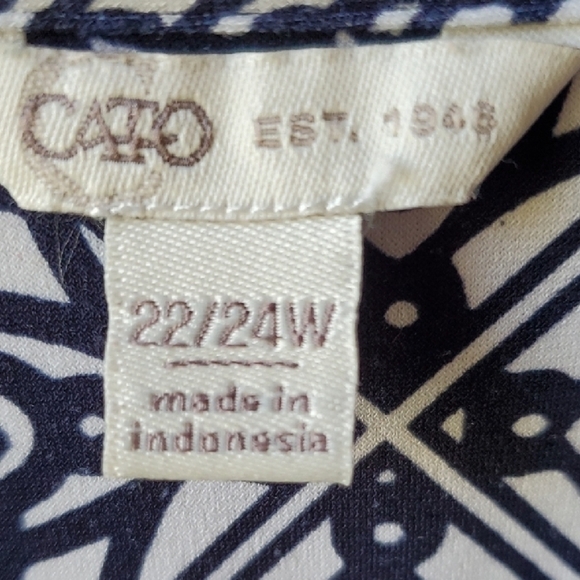 Cato Navy and White Tunic Top - Picture 3 of 13